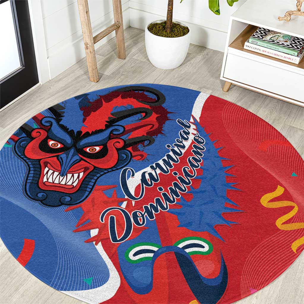 Carnival Dominicano Round Carpet Dominican Republic Diablos Cojuelos Mask