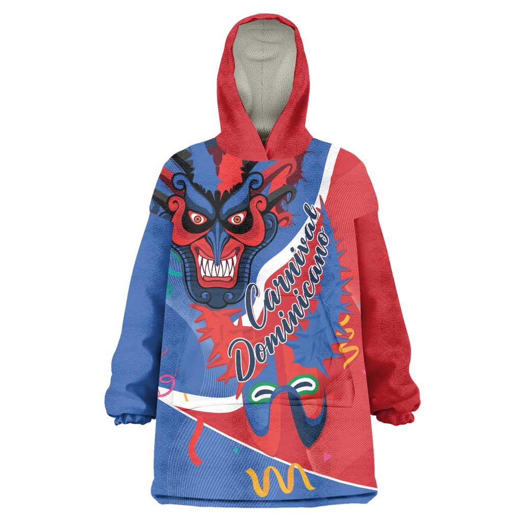 Carnival Dominicano Wearable Blanket Hoodie Dominican Republic Diablos Cojuelos Mask - Wonder Print Shop