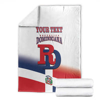 Dominican Republic baseball blanket with custom text and flag design, folded stack