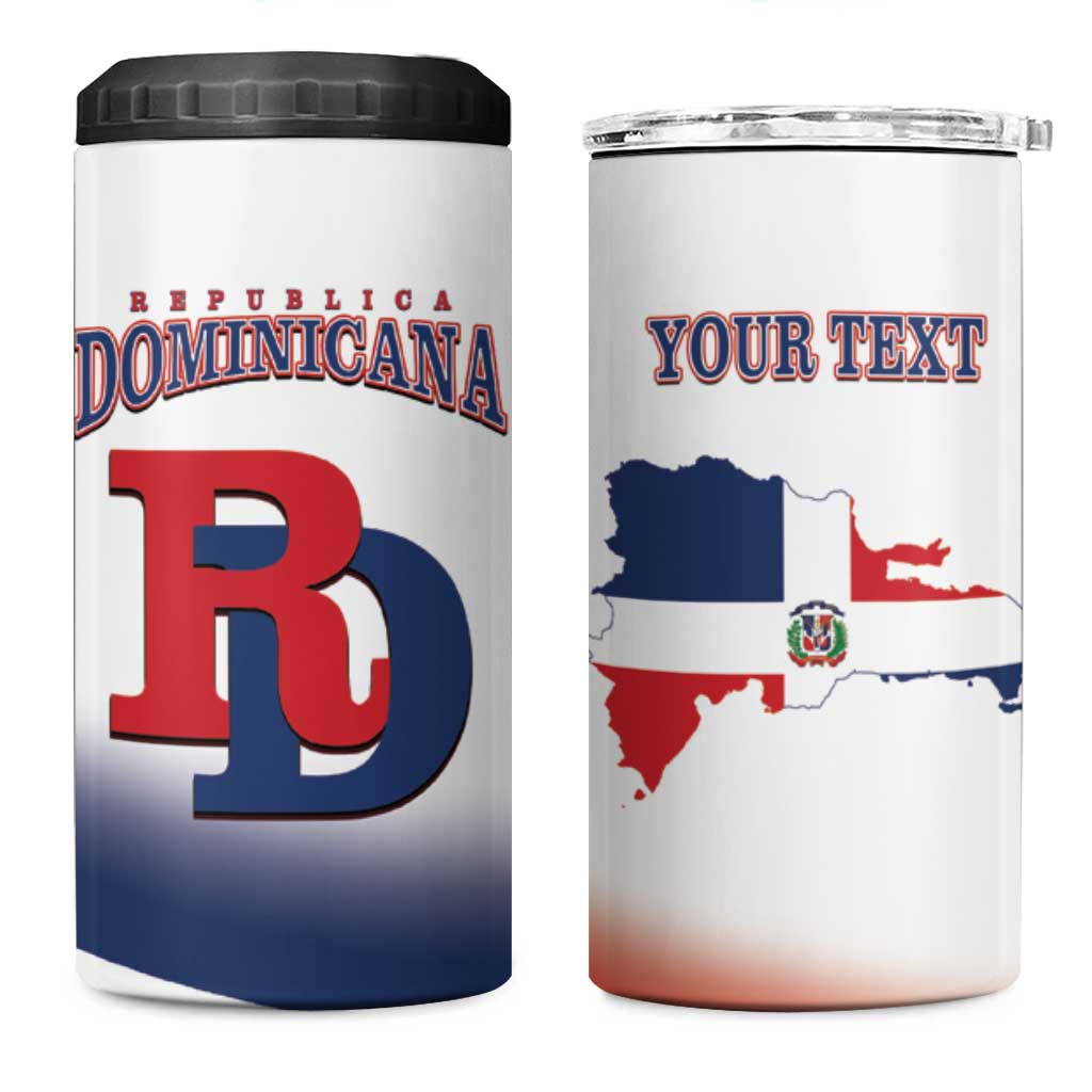 Custom Dominican Republic 2025 Baseball 4 in 1 Can Cooler Tumbler Go Champions Flag Style