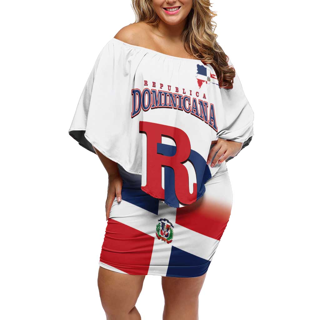 Custom Dominican Republic 2025 Baseball Off Shoulder Short Dress Go Champions Flag Style