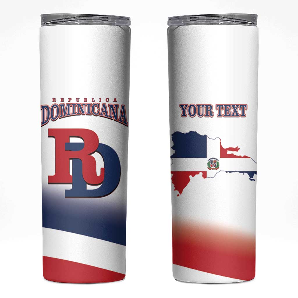 Custom Dominican Republic 2025 Baseball Skinny Tumbler Go Champions Flag Style