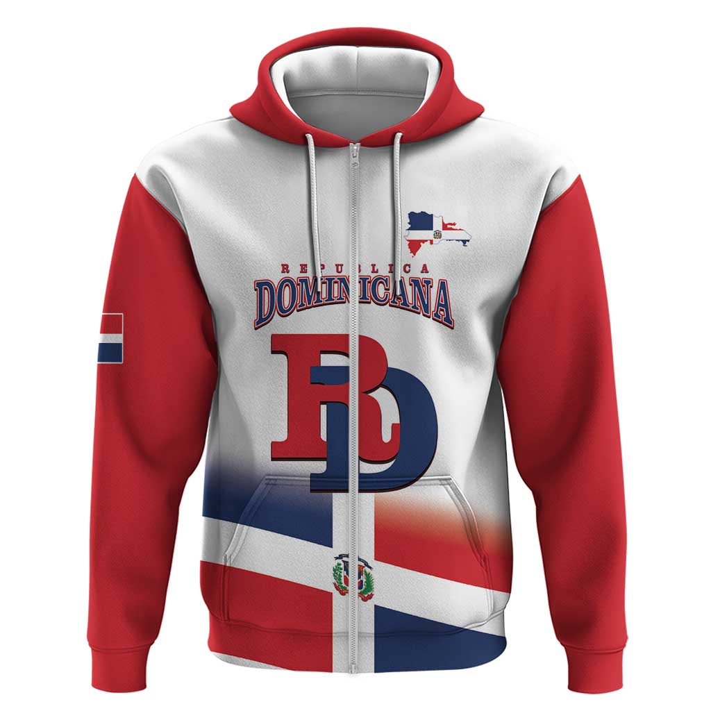 Custom Dominican Republic 2025 Baseball Zip Hoodie Go Champions Flag Style - Wonder Print Shop