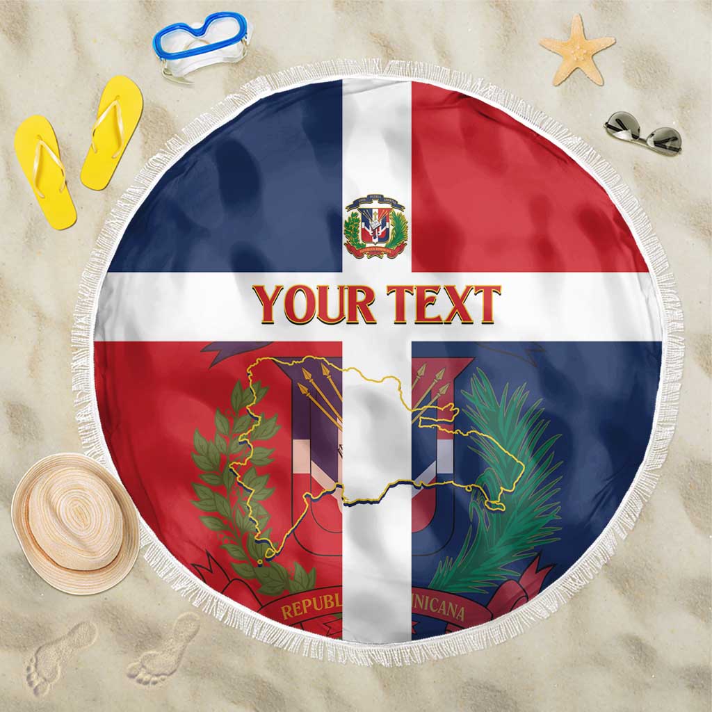 Custom Dominican Republic Football Beach Blanket Go Champions Flag Style