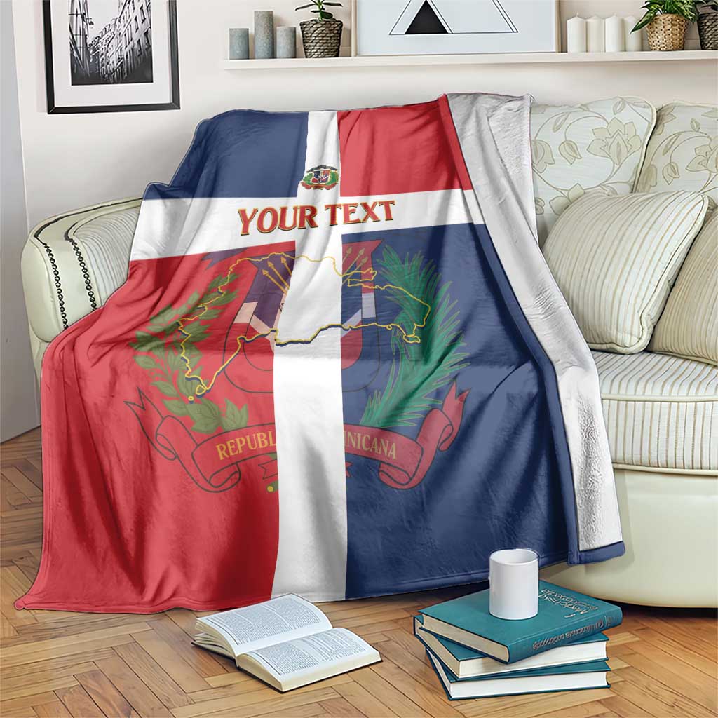 Custom Dominican Republic Football Blanket Go Champions Flag Style