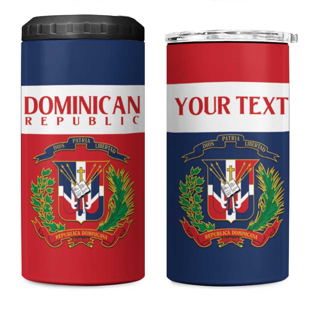 Custom Dominican Republic Football 4 in 1 Can Cooler Tumbler Go Champions Flag Style