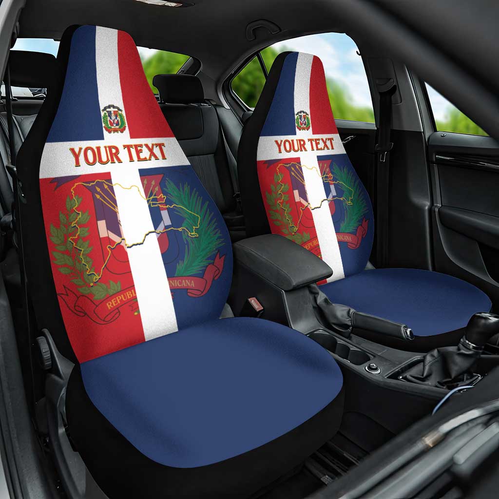 Custom Dominican Republic Football Car Seat Cover Go Champions Flag Style