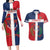 Custom Dominican Republic Football Couples Matching Long Sleeve Bodycon Dress and Hawaiian Shirt Go Champions Flag Style