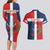 Custom Dominican Republic Football Couples Matching Long Sleeve Bodycon Dress and Hawaiian Shirt Go Champions Flag Style