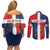 Custom Dominican Republic Football Couples Matching Off Shoulder Short Dress and Long Sleeve Button Shirt Go Champions Flag Style