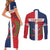 Custom Dominican Republic Football Couples Matching Short Sleeve Bodycon Dress and Long Sleeve Button Shirt Go Champions Flag Style