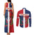 Custom Dominican Republic Football Couples Matching Tank Maxi Dress and Long Sleeve Button Shirt Go Champions Flag Style