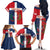 Custom Dominican Republic Football Family Matching Off The Shoulder Long Sleeve Dress and Hawaiian Shirt Go Champions Flag Style