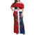 Custom Dominican Republic Football Family Matching Off Shoulder Maxi Dress and Hawaiian Shirt Go Champions Flag Style