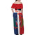 Custom Dominican Republic Football Family Matching Off Shoulder Maxi Dress and Hawaiian Shirt Go Champions Flag Style