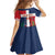 Custom Dominican Republic Football Family Matching Off Shoulder Short Dress and Hawaiian Shirt Go Champions Flag Style