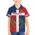 Custom Dominican Republic Football Family Matching Off Shoulder Short Dress and Hawaiian Shirt Go Champions Flag Style