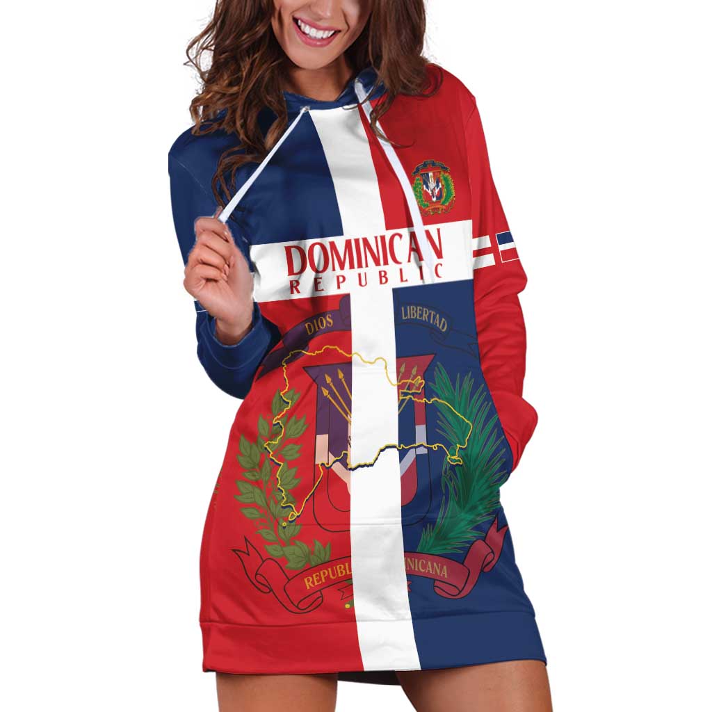 Custom Dominican Republic Football Hoodie Dress Go Champions Flag Style