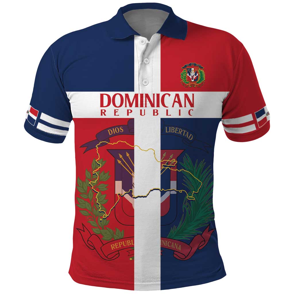 Custom Dominican Republic Football Polo Shirt Go Champions Flag Style