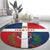 Custom Dominican Republic Football Round Carpet Go Champions Flag Style