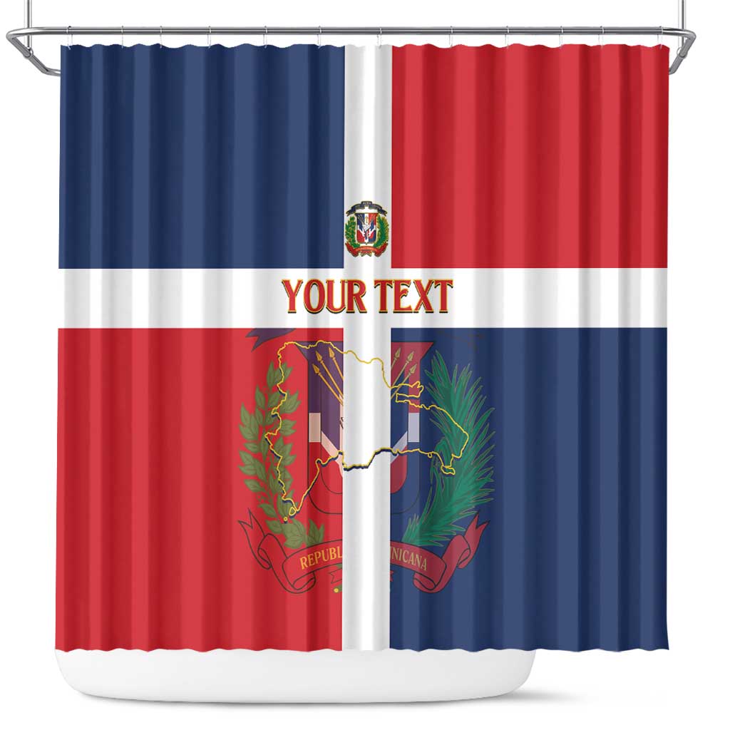 Custom Dominican Republic Football Shower Curtain Go Champions Flag Style