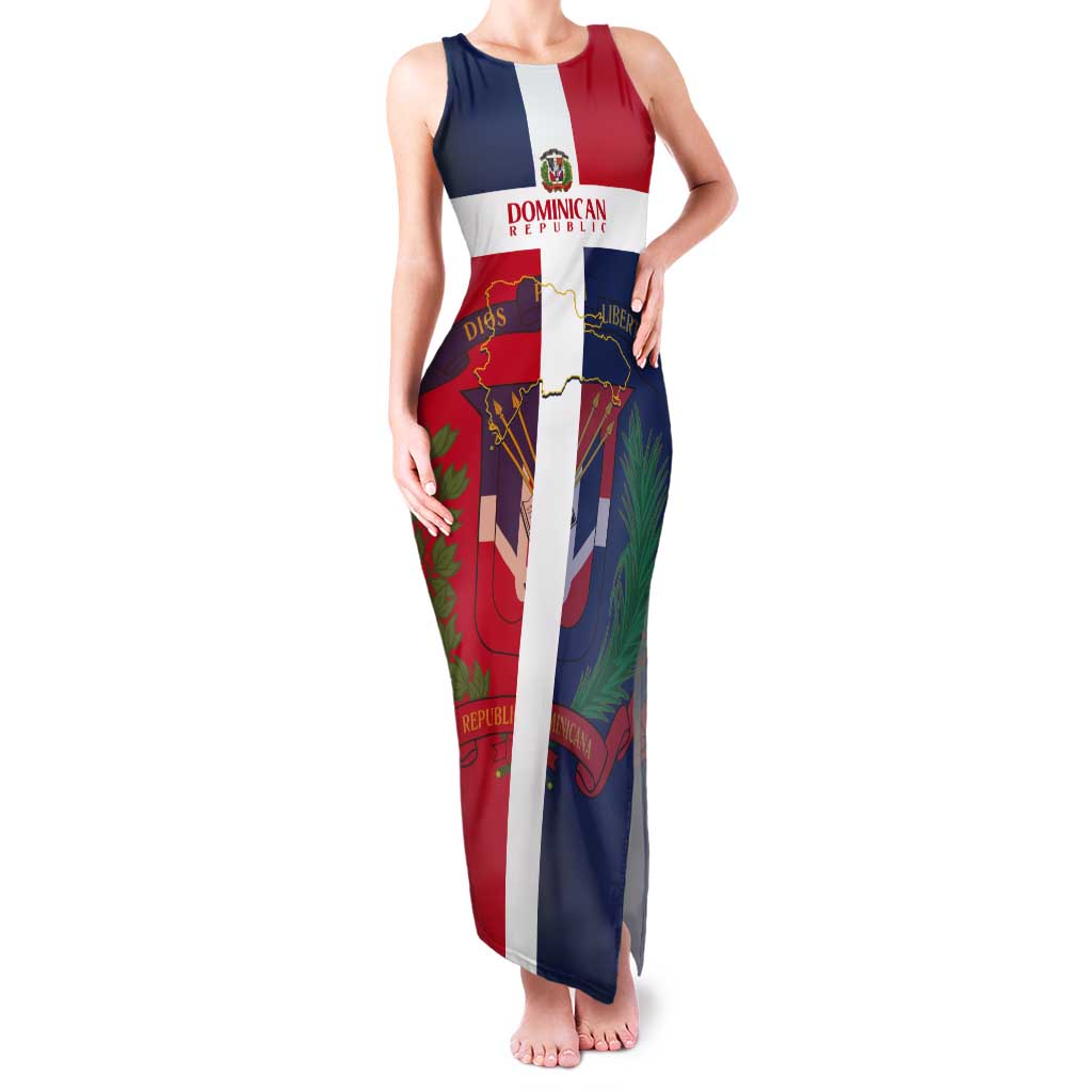 Custom Dominican Republic Football Tank Maxi Dress Go Champions Flag Style