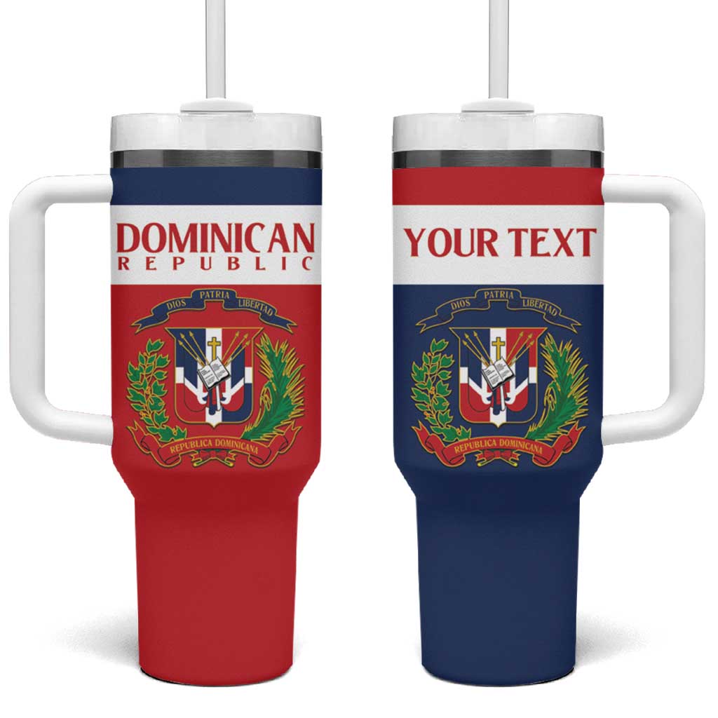 Custom Dominican Republic Football Tumbler With Handle Go Champions Flag Style