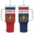 Custom Dominican Republic Football Tumbler With Handle Go Champions Flag Style