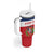 Custom Dominican Republic Football Tumbler With Handle Go Champions Flag Style