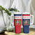 Custom Dominican Republic Football Tumbler With Handle Go Champions Flag Style