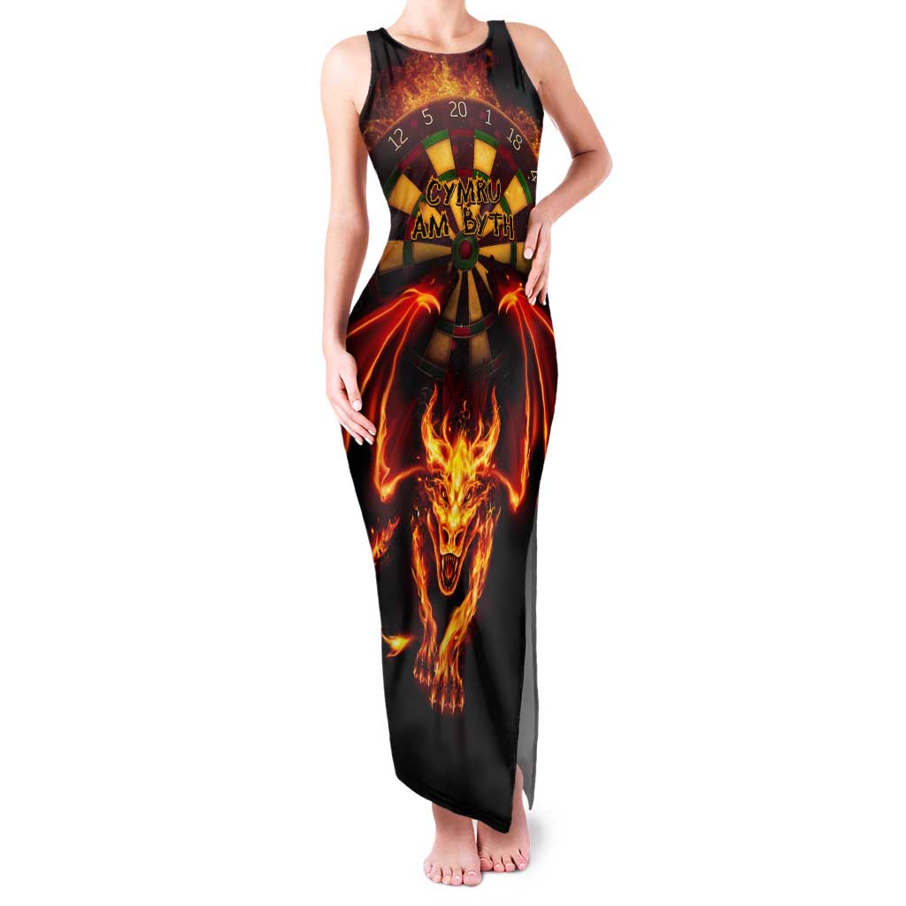 Cymru Am Byth Wales Darts Tank Maxi Dress Go Welsh Flame Style