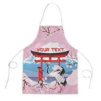 Japanese Torii Gate Cranes Personalised Apron Fuji Mount Sakura Seigaiha Pattern