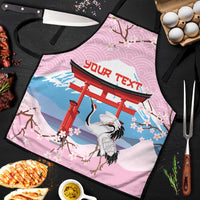 Japanese Torii Gate Cranes Personalised Apron Fuji Mount Sakura Seigaiha Pattern