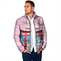 Japanese Torii Gate Cranes Personalised Padded Jacket Fuji Mount Sakura Seigaiha Pattern