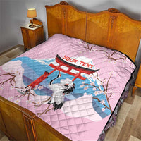 Japanese Torii Gate Cranes Personalised Quilt Fuji Mount Sakura Seigaiha Pattern