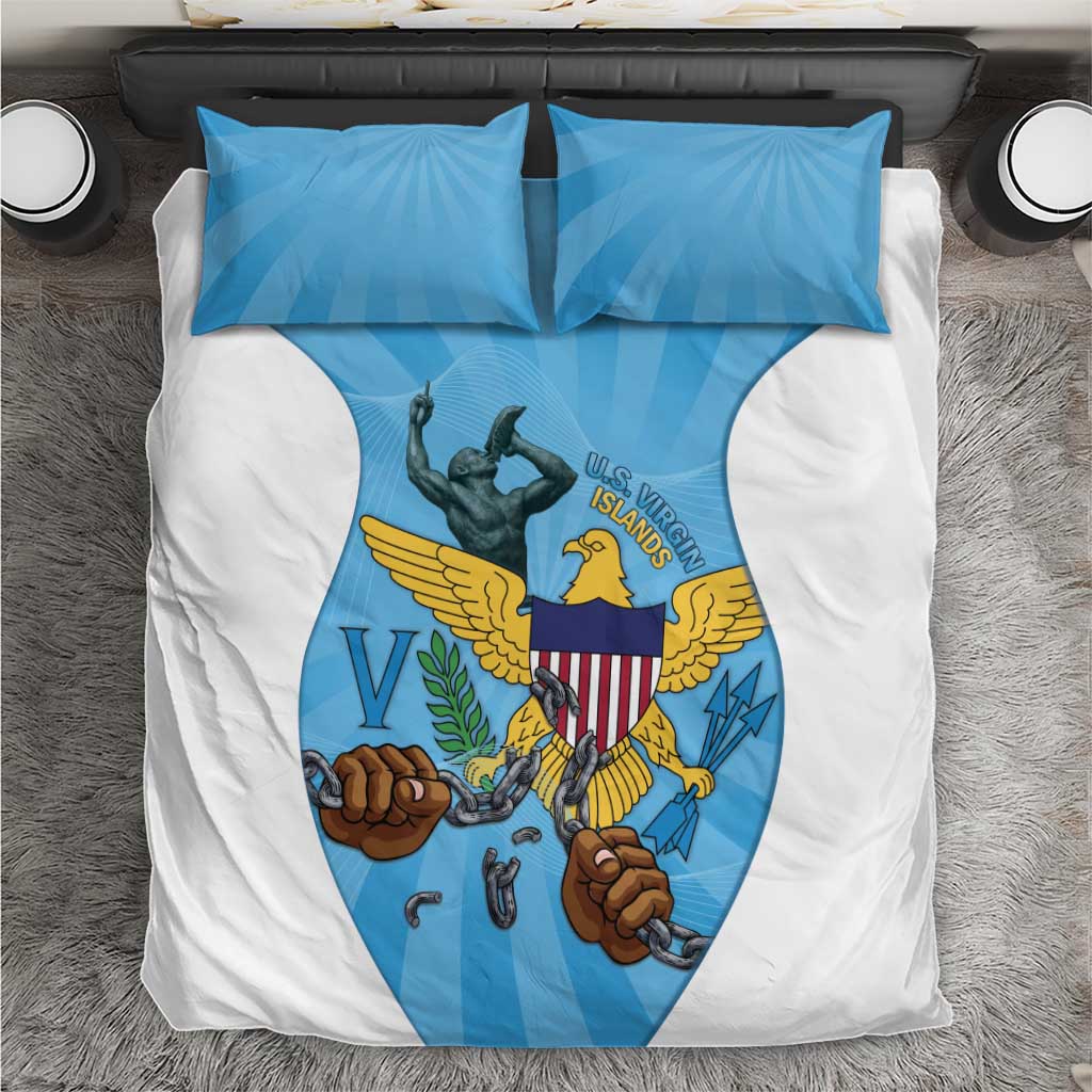US Virgin Islands Bedding Set Emancipation Proud Freedom Statue