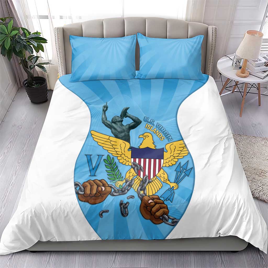US Virgin Islands Bedding Set Emancipation Proud Freedom Statue