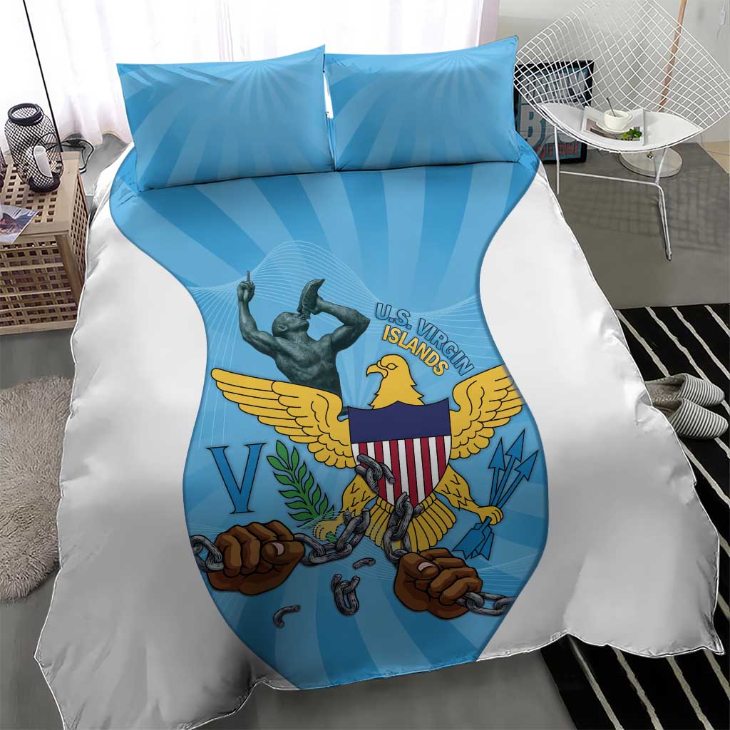 US Virgin Islands Bedding Set Emancipation Proud Freedom Statue