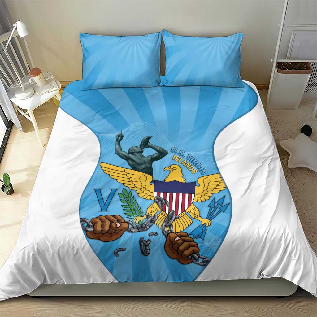 US Virgin Islands Bedding Set Emancipation Proud Freedom Statue