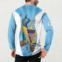 US Virgin Islands Button Sweatshirt Emancipation Proud Freedom Statue
