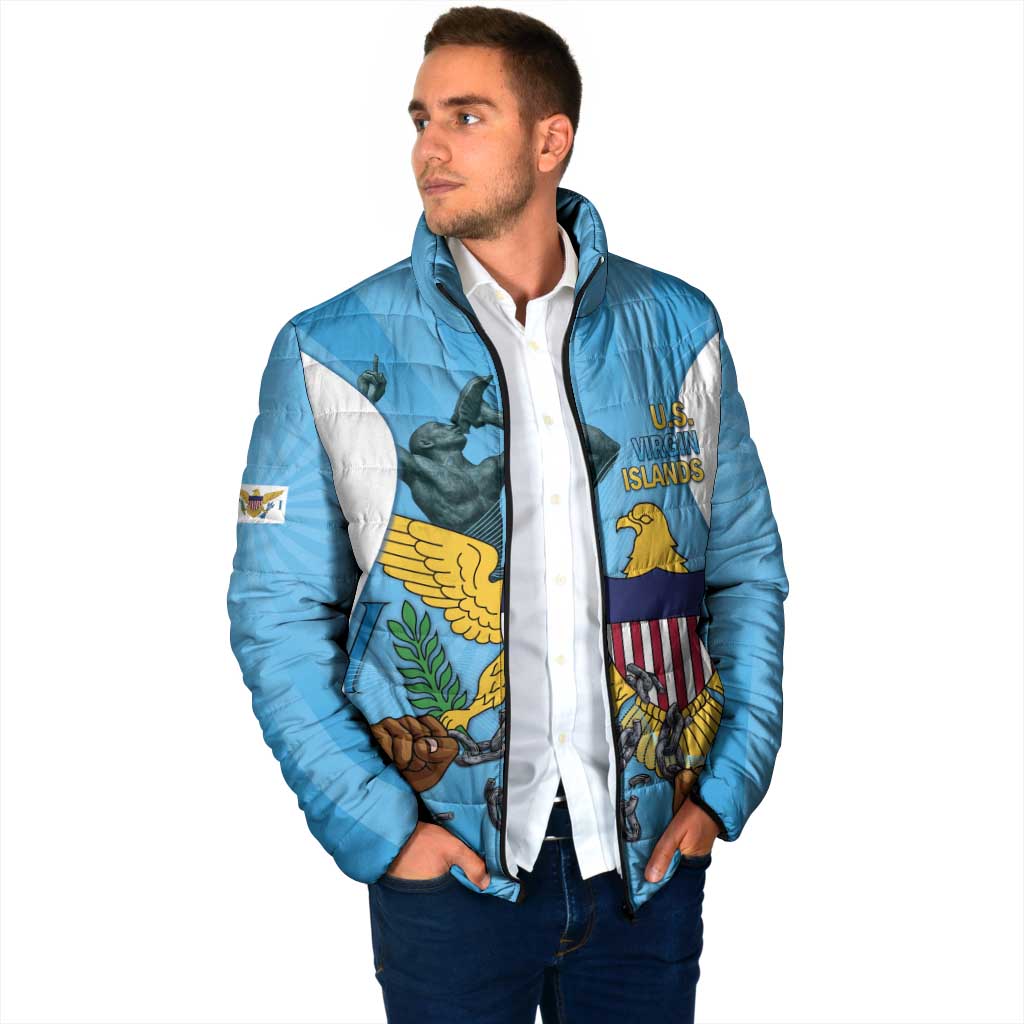 US Virgin Islands Padded Jacket Emancipation Proud Freedom Statue