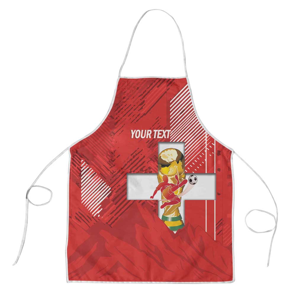 Switzerland Football Custom Apron Go Nati Swiss Alps Grunge Style