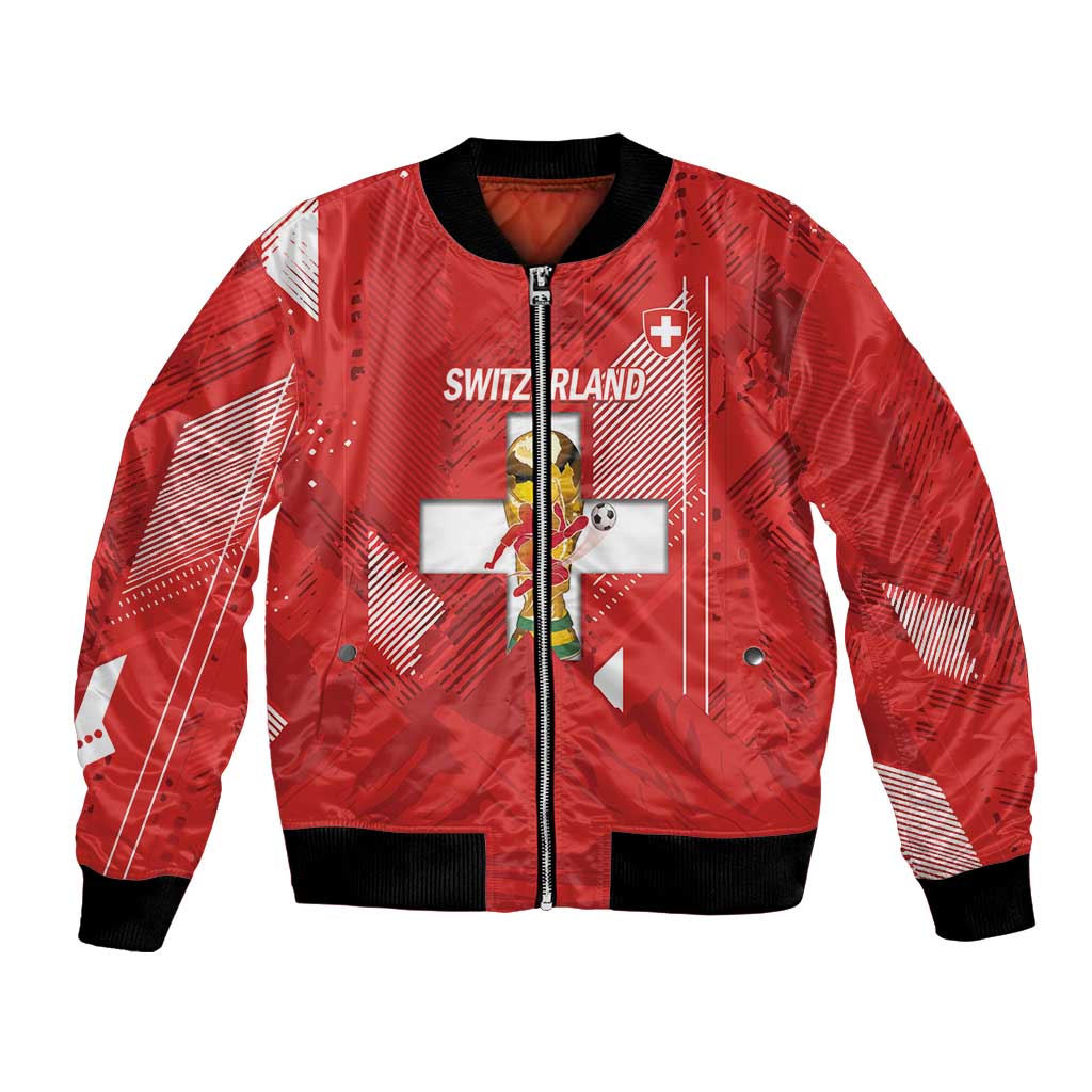 Switzerland Football Custom Bomber Jacket Go Nati Swiss Alps Grunge Style