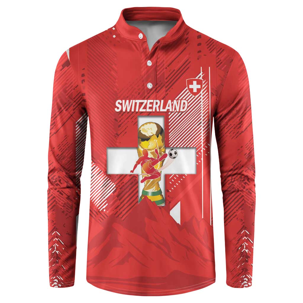 Switzerland Football Custom Button Sweatshirt Go Nati Swiss Alps Grunge Style