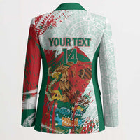 Mexico Football Custom Blazer El Tri Aztec Calendar Brush Style