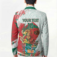 Mexico Football Custom Blazer El Tri Aztec Calendar Brush Style