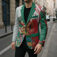 Mexico Football Custom Blazer El Tri Aztec Calendar Brush Style