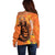 Nederland Fijne Koningsdag Off Shoulder Sweater Netherlands Lion With Orange Tulips