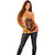 Nederland Fijne Koningsdag Off Shoulder Sweater Netherlands Lion With Orange Tulips