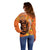 Nederland Fijne Koningsdag Off Shoulder Sweater Netherlands Lion With Orange Tulips